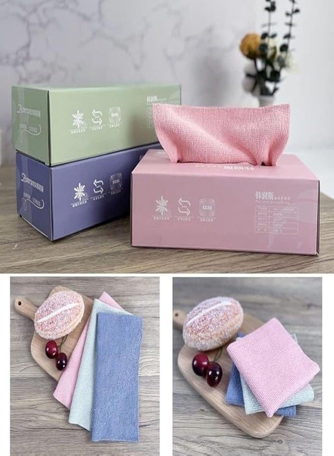 ANKEV Microfiber Cleaning Cloth - 20 PCS (Pack of 1) Reusable Microfiber Multi-Functional Cleaning and Drying Wipes for Home Kitchen & Office, Strong Cleaning Cloth with Dispenser Box - Rnadom Colour - Image 1